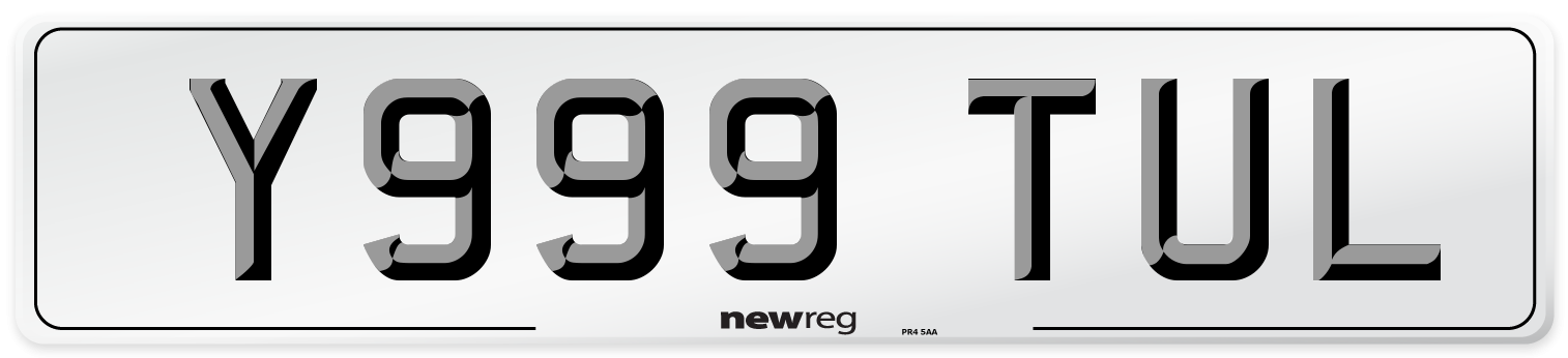 Y999 TUL Number Plate from New Reg
